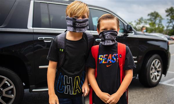 students smile on first day of school